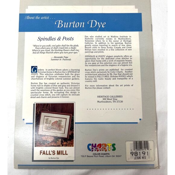 Burton Dyes Spindles & Posts Cross-Stitch Pattern Book - Picture 5 of 5